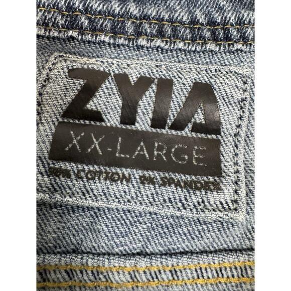 Zyia Denim Jacket Womens XXL Stretch Blue Faded Indigo Cotton & Spandex - Picture 3 of 5